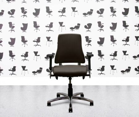 refurbished bma axia 2.2 polished aluminum medium back office chair sombrero seat