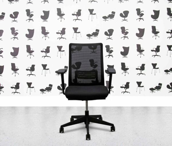 refurbished okamura portone high back office chair no headrest black