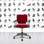 refurbished haworth very conference chair white and red