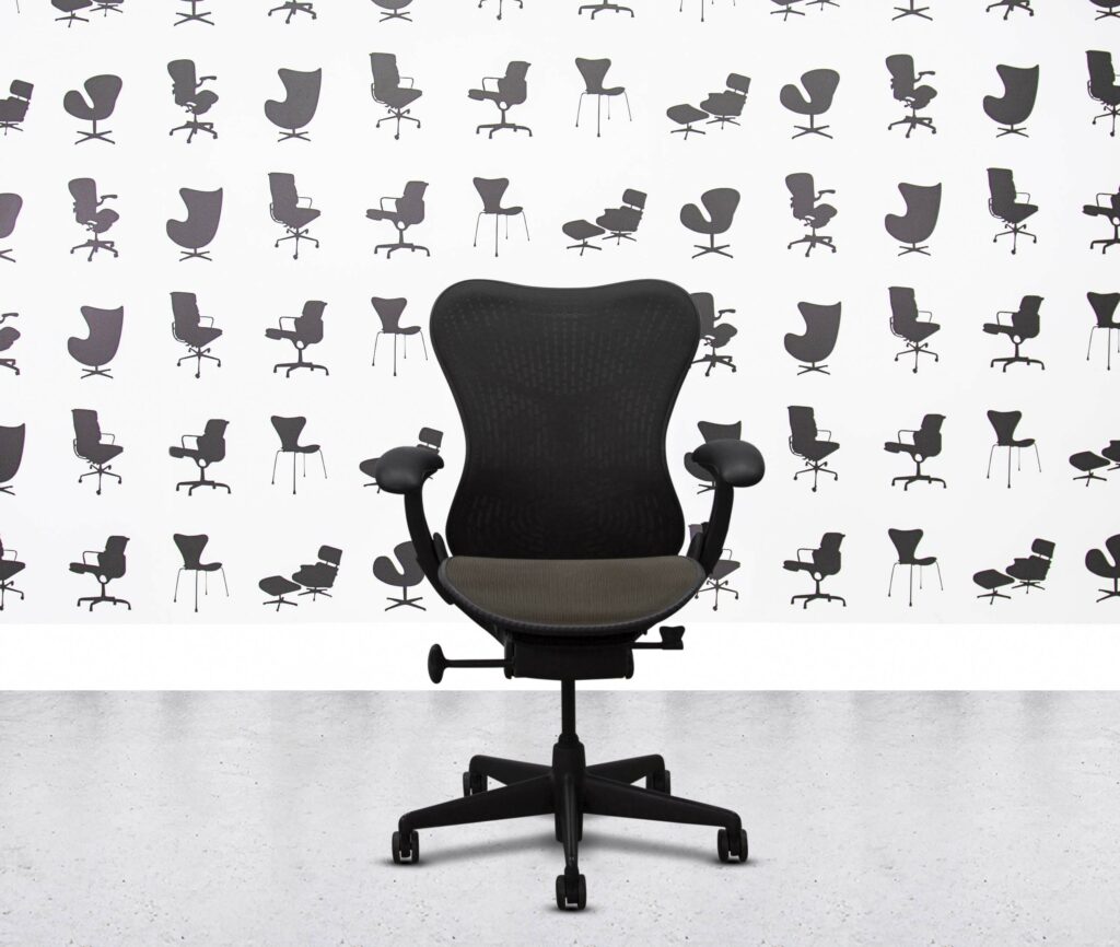 refurbished herman miller classic mirra full spec grey mesh back brown seat