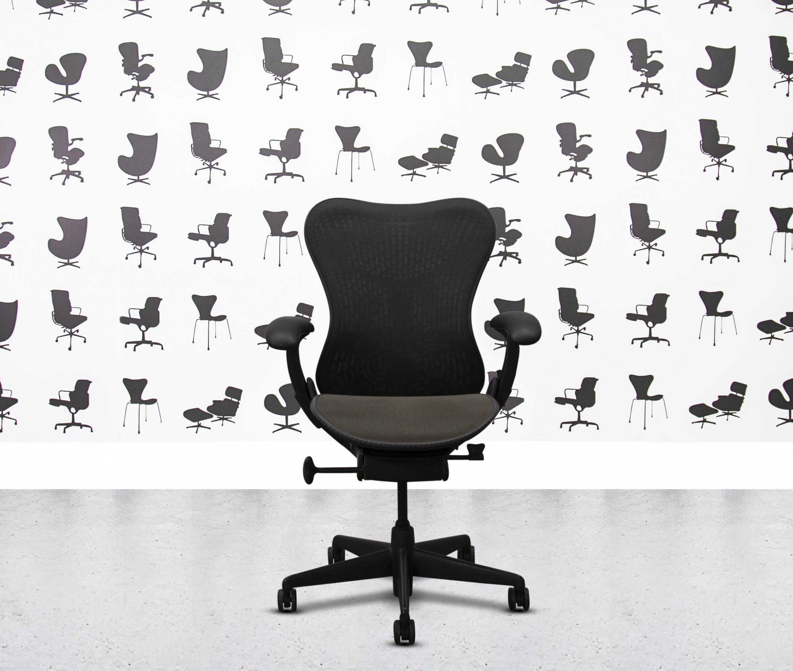 refurbished herman miller classic mirra full spec grey mesh back brown seat refurbished herman miller classic mirra full spec grey mesh back brown seat