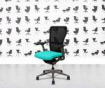 refurbished haworth zody desk chair polished aluminium fixed arms campeche