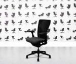 refurbished haworth zody desk chair black frame 2d arms black