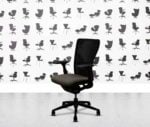 refurbished haworth zody desk chair black frame 2d arms