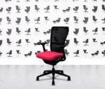 refurbished haworth zody desk chair black frame fixed arms belize