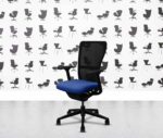 refurbished haworth zody desk chair black frame fixed arms curacao