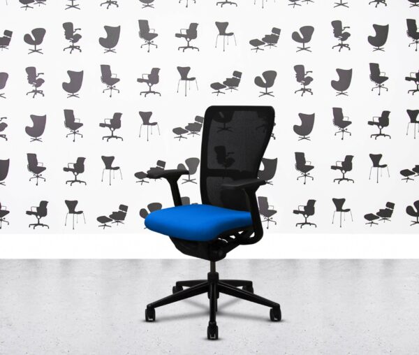 refurbished haworth zody desk chair black frame fixed arms ocean (copy)