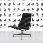 refurbished vitra ea112 polished aluminium black leather