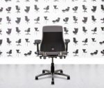 refurbished bma axia 2.2 polished aluminum medium back office chair blizzard seat