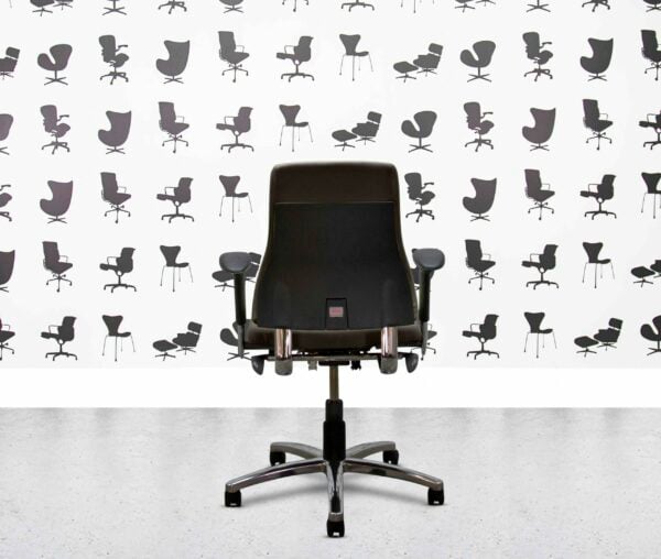 refurbished bma axia 2.2 polished aluminum medium back office chair sombrero seat