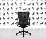refurbished haworth zody desk chair black frame fixed arms black