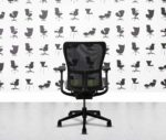 refurbished haworth zody desk chair black frame fixed arms blizzard