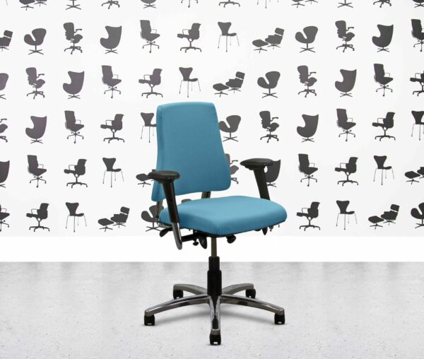refurbished bma axia 2.2 polished aluminum medium back office chair montserrat seat