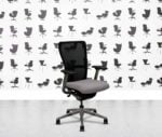 refurbished haworth zody desk chair polished aluminium fixed arms blizzard