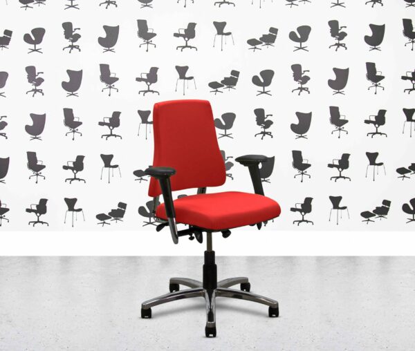 refurbished bma axia 2.2 polished aluminum medium back office chair calypso seat