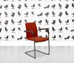 refurbished kusch co ona plaza cantilever chair red orange fabric
