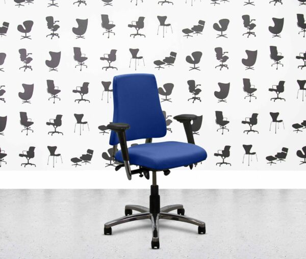 refurbished bma axia 2.2 polished aluminum medium back office chair curacao seat