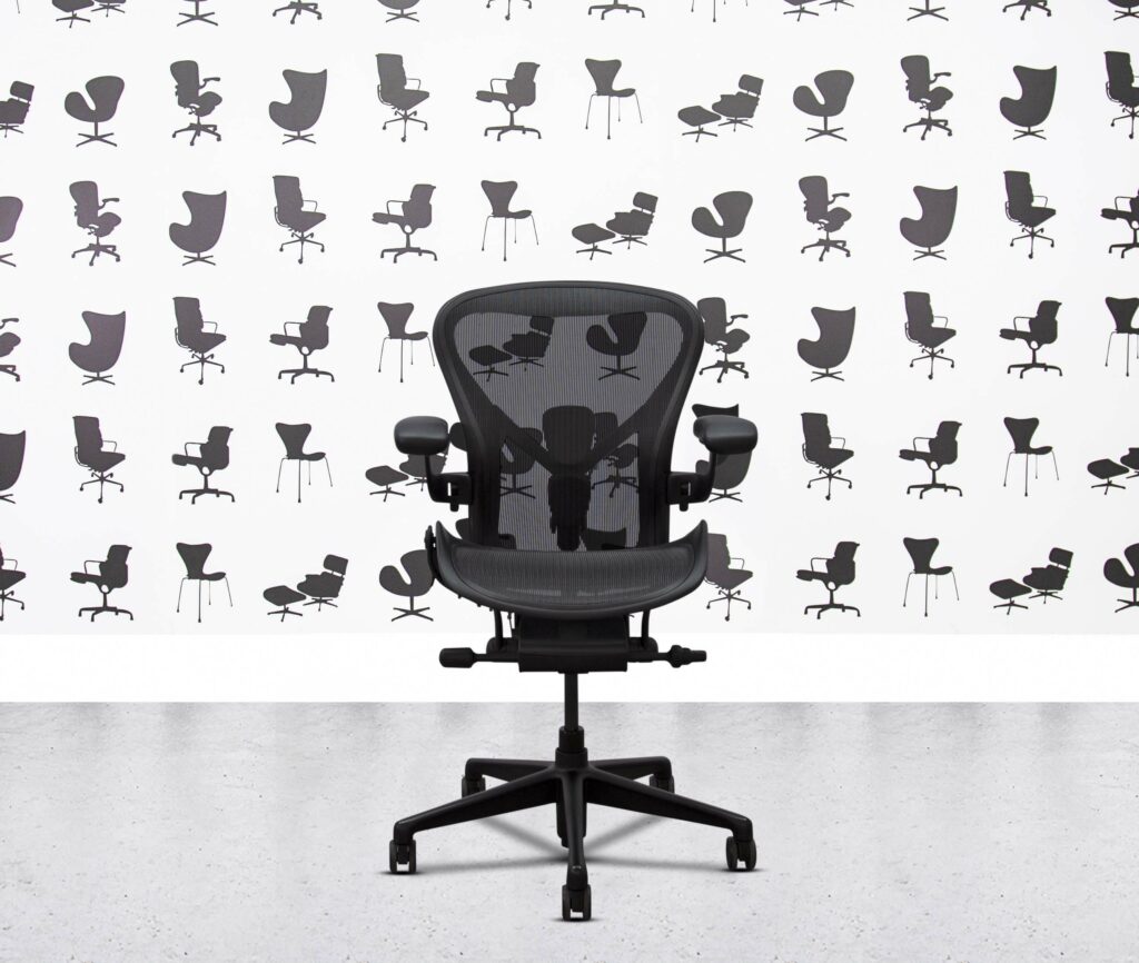 refurbished herman miller aeron remastered size b full spec full black