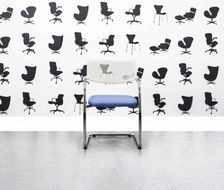 refurbished vitra visavis 2 meeting chair white plastic back blizzard (copy)