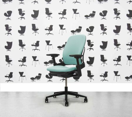 refurbished steelcase leap v2 chair full spec black frame multi colour