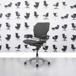 refurbished humanscale freedom low back polished aluminium multi colour in leather