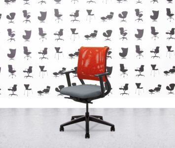 HOMEPAGE 1 refurbished sedus netwin swivel chair orange mesh back multi colour