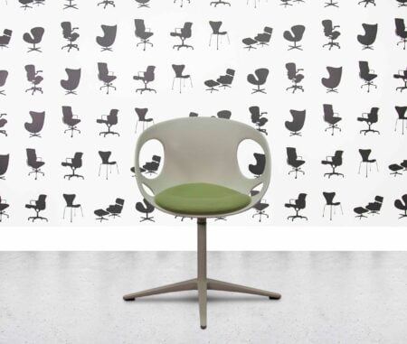 refurbished fritz hansen rin conference chair white frame apple fabric