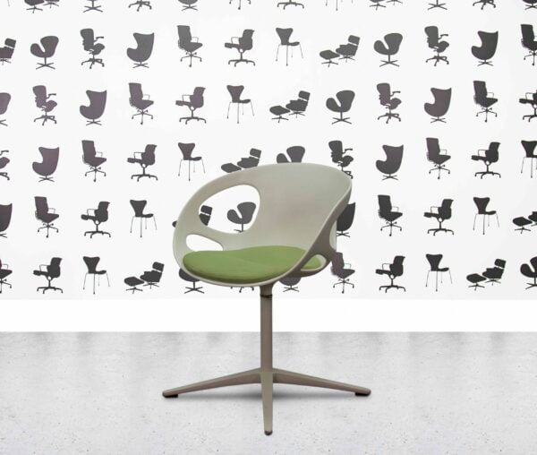 refurbished fritz hansen rin conference chair white frame apple fabric