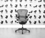 refurbished herman miller aeron size b full spec classic version lumbar support graphite frame grey mesh