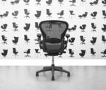 refurbished herman miller aeron size b full spec classic version lumbar support graphite frame grey mesh