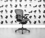 refurbished herman miller aeron size b full spec classic version lumbar support graphite frame grey mesh