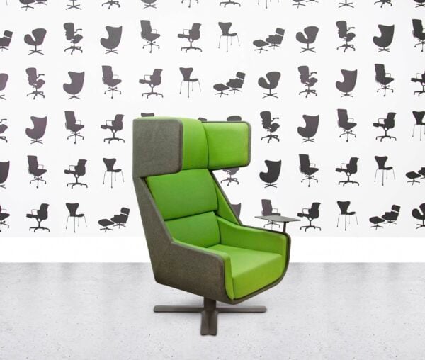 refurbished buzzi space buzzime lounge chair green fabric