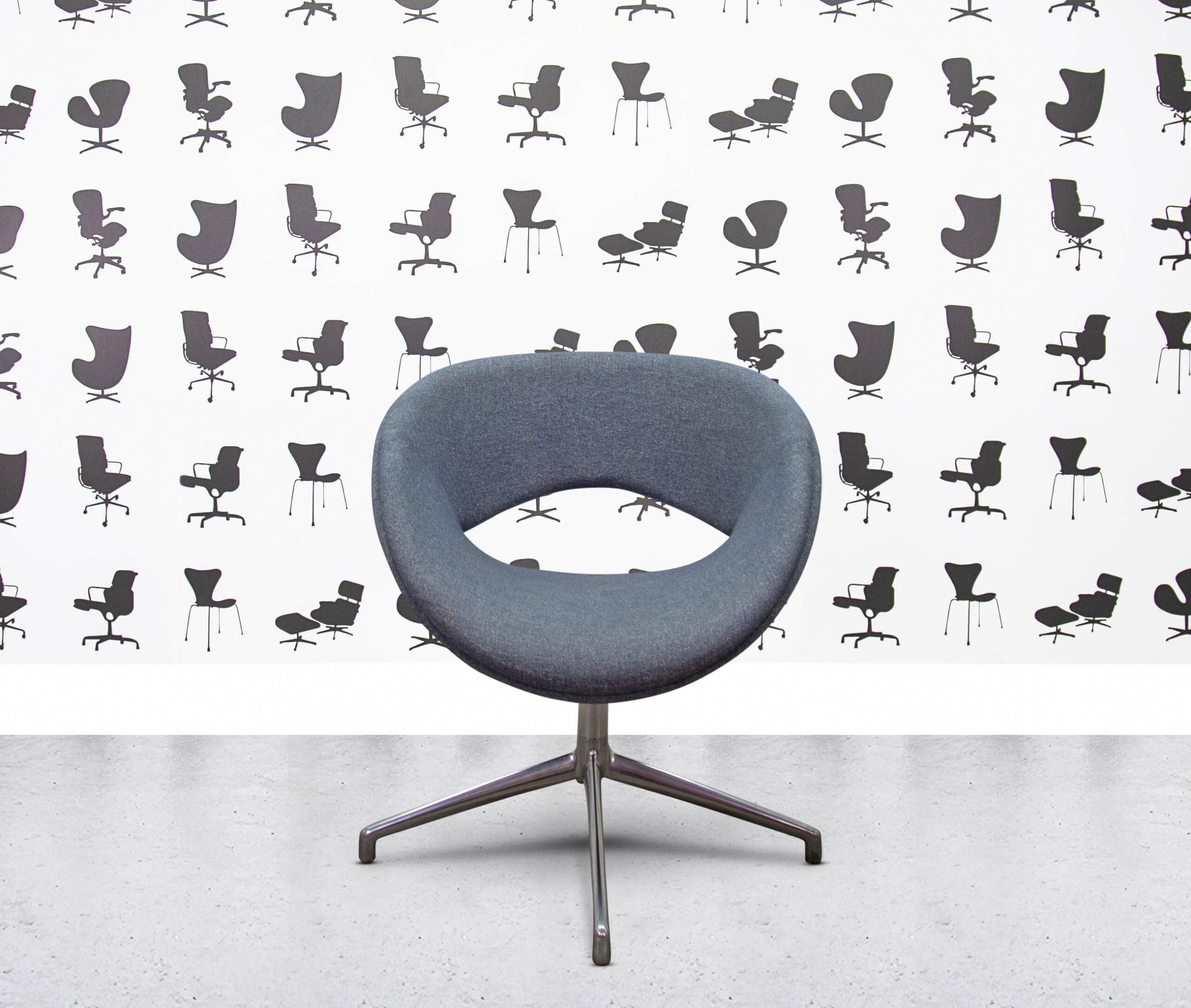 refurbished boss design happy chair chrome baby blue fabric refurbished boss design happy chair chrome baby blue fabric