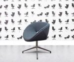 refurbished boss design happy chair chrome baby blue fabric