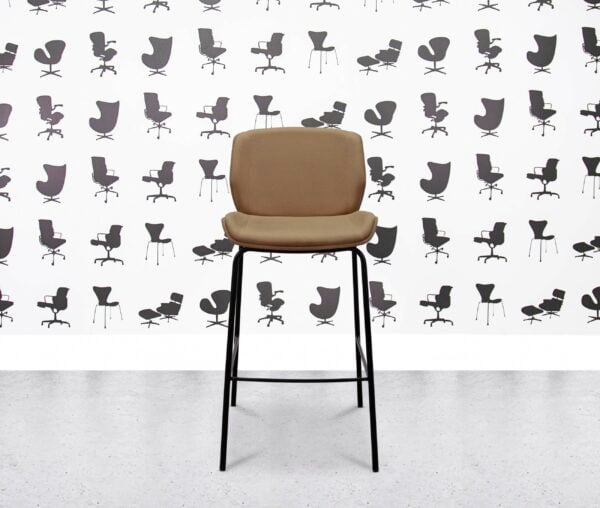refurbished boss design kruze stool kru/6 fully upholstered beige fabric