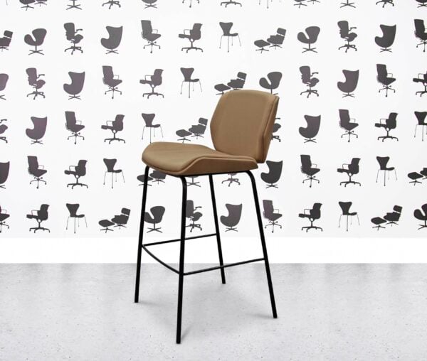 refurbished boss design kruze stool kru/6 fully upholstered beige fabric