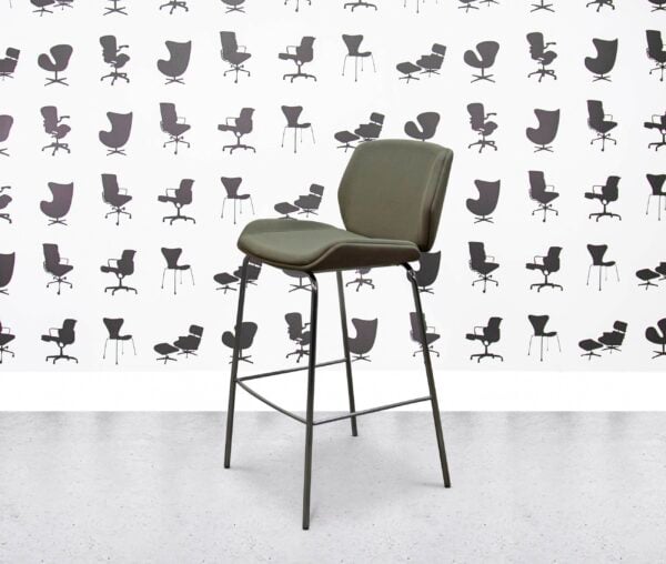 refurbished boss design kruze stool kru/6 fully upholstered green fabric