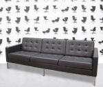 refurbished walter knoll florence sofa 3 seater dark brown leather
