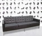 refurbished walter knoll florence sofa 3 seater dark brown leather
