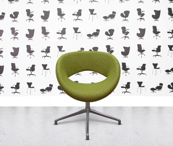 refurbished boss design happy chair chrome green fabric