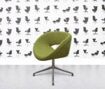 refurbished boss design happy chair chrome green fabric