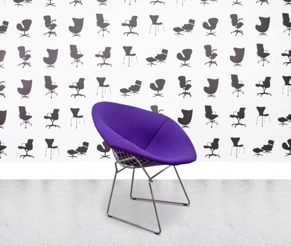 refurbished walter knoll bertoia diamond chair full cover purple