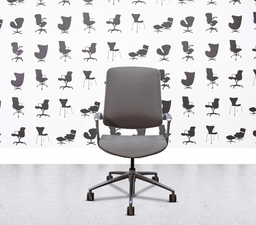 Refurbished Boss Design - Trinetic Office Chair - Polished Aluminium - Grey