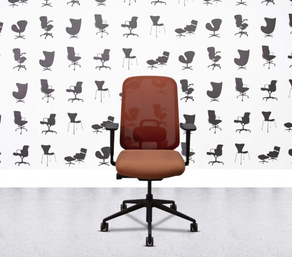 Refurbished Boss Design - Sia Task Chair - Black Frame - Orange Mesh and Seat2