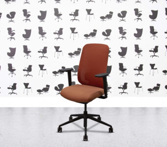 Refurbished Boss Design - Sia Task Chair - Black Frame - Orange Mesh and Seat