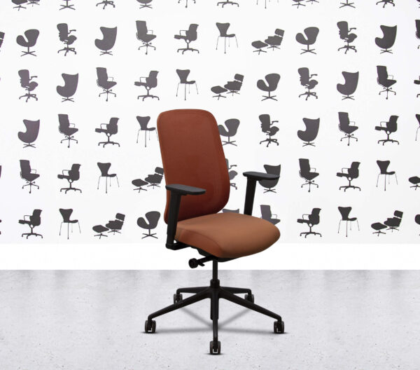 Refurbished Boss Design - Sia Task Chair - Black Frame - Orange Mesh and Seat4