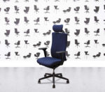 Refurbished Senator Agitus Executive Chair - Black Frame - Blue Fabric2