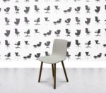 Refurbished Vitra HAL RE - Wood Chair - White Plastic Shell1
