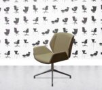 Refurbished Boss Design - Kruze Swivel Chair - Beige Leather - Walnut Frame2