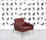 Refurbished Fritz Hansen Airport 3000 Armchair - Berry Red Leather